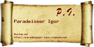 Paradeisser Igor névjegykártya